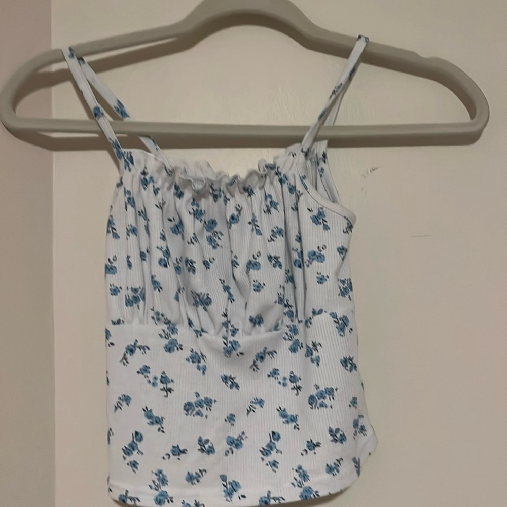Girls floral tank blueprint with ruffled chest